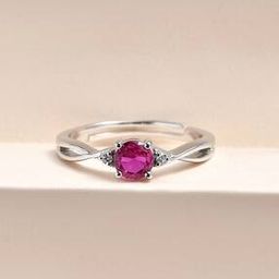 Women Sterling Silver Ruby Solitaire Ring-image-43
