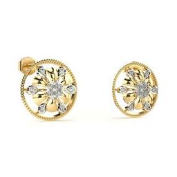 Women Sterling Silver Gold-Plated Lab Grown Diamond Stud Earrings-image-60