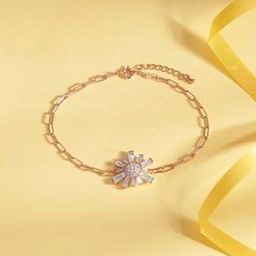Women Sterling Silver Rose Gold-Plated Celestial Garden Bracelet-image-79