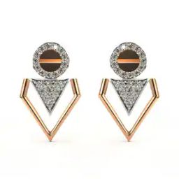 Women Rose Gold Lab Grown Diamond Stud Earrings-image-77