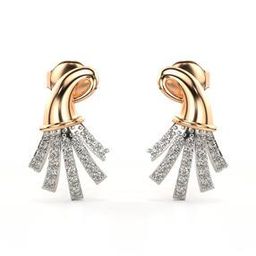Women Rose Gold Lab Grown Diamond Stud Earrings-image-62