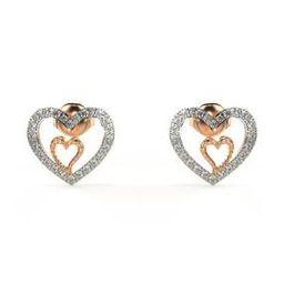 Women Rose Gold Lab Grown Diamond Stud Earrings-image-54