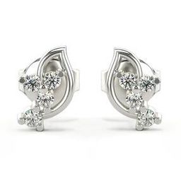 Women White Gold Lab Grown Diamond Stud Earrings-image-62