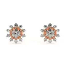 Women Rose Gold Lab Grown Diamond Stud Earrings-image-53