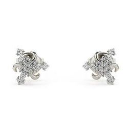 Women White Gold Lab Grown Diamond Stud Earrings-image-61