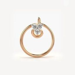 Women Rose Gold Lab Grown Diamond Nose Ring-image-26