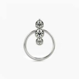 Women White Gold Lab Grown Diamond Nose Pin-image-1