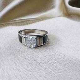 Men Sterling Silver American Diamond-Studded Ring-image-54