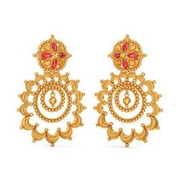 Women Yellow Gold Drop Earrings-image-77