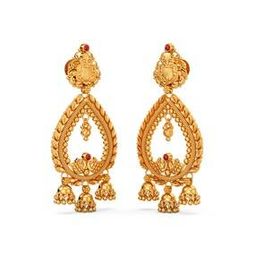 Women Yellow Gold Drop Earrings-image-80