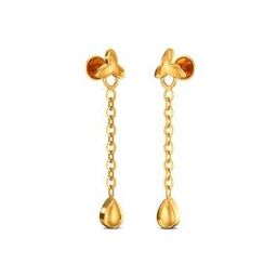 Women Yellow Gold Drop Earrings-image-44