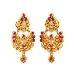 Women Yellow Gold Chandbali Earrings-16