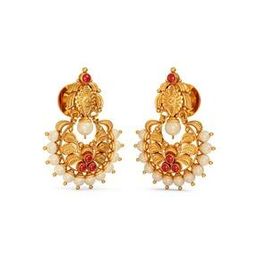 Women Yellow Gold Chandbali Earrings-image-36