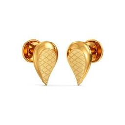 Women Yellow Gold Stud Earrings-image-108