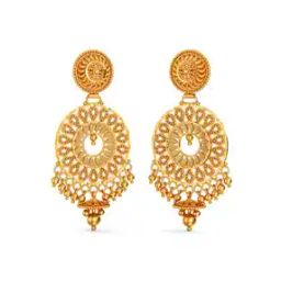 Women Yellow Gold Drop Earrings-image-71