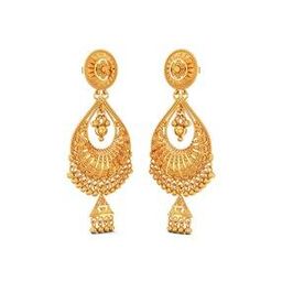Women Yellow Gold Drop Earrings-16