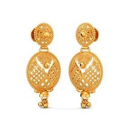 Women Yellow Gold Drop Earrings-9