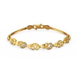 Women Yellow Gold Leaf Bracelet-image-16