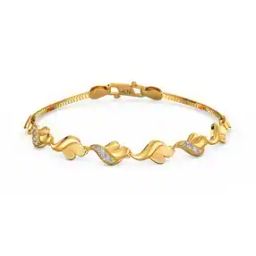Women Yellow Gold Leaf Bracelet-image-13