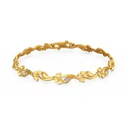 Women Yellow Gold Floral Bracelet-image-4