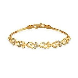 Women Yellow Gold Leaf Bracelet-image-7