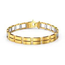 Men Yellow Gold Link Bracelet-image-43