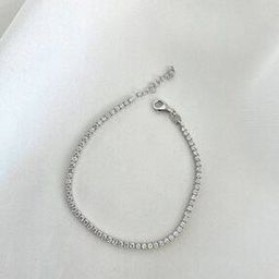 Women Sterling Silver Cubic Zirconia-Studded Bracelet-image-30