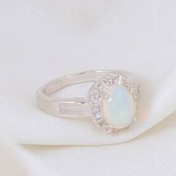 Women Sterling Silver Opal-Studded Ring-image-57