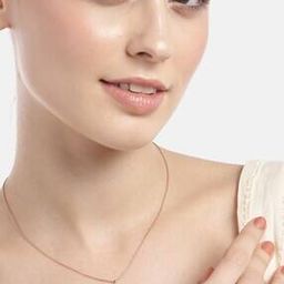 Women Sterling Silver Rose Gold-Plated Tear Drop Serenade Necklace-image-89