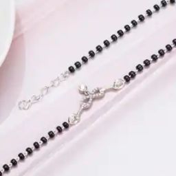 Women Sterling Silver Beaded Anklet-image-50