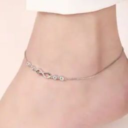 zavya Women Rhodium-Plated Sterling Silver Infinite Sparkle Anklet-picture-8