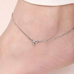 Women Rhodium-Plated Sterling Silver Infinite Glamour Anklet-image-16