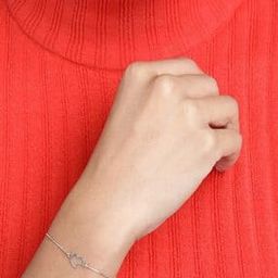Women Sterling Silver Heartfelt Infinity Bracelet-image-66