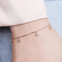 Women Sterling Silver Rose Gold-Plated Mystic Harmony Sparkle Bracelet-image-86