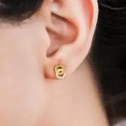 Women Sterling Silver Gold-Plated Stud Earrings-image-19