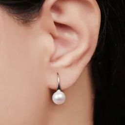 Pearl Elegance Cascade Rhodium-Plated 925 Sterling Silver Fish Hook Earrings-image-98