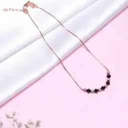 Women Sterling Silver Rose Gold-Plated Beaded Bliss Anklet-image-40