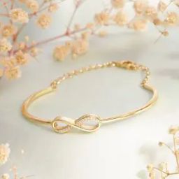 zavya Women Sterling Silver Gold-Plated Infinity Love Luster Bracelet-picture-1
