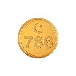 p.c. chandra jewellers 24Kt 999 Yellow Gold 786 Inscribed Foil Coin-picture-9