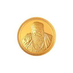 24Kt 999 Yellow Gold Guru Nanak Inscribed Foil Coin-56