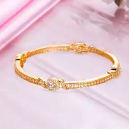 Golden Glamour Sparkling Gold-Plated Bangle in 925 Sterling Silver-image-51
