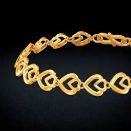 Women Yellow Gold Heart Link Bracelet-image-90
