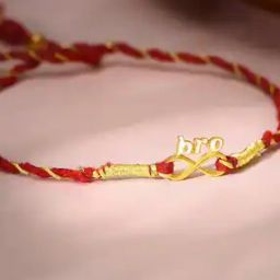 giva Men Sterling Silver Gold-Plated Tie-Up Rakhi-picture-32