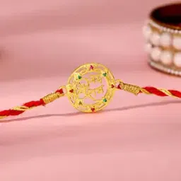 Men Sterling Silver Gold-PlatedJai Shree Ram Rakhi-image-6