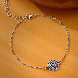 Men Sterling Silver Vintage Floral Chain Rakhi-image-41