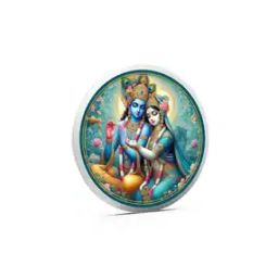 Pure Silver Radha Krishna Coin-image-50