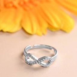 clara Women Sterling Silver American Diamond-Studded Ring-picture-46
