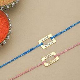 Men Set of 2 Sterling Silver Gold-Plated Rakhis-picture-4