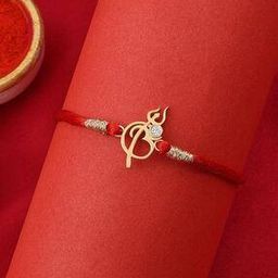 Men Sterling Silver Gold-Plated American Diamond-Studded Rakhi-image-19