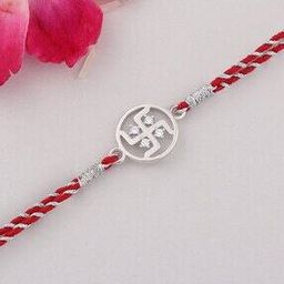 Men Sterling Silver American Diamond-Studded Rakhi-picture-30